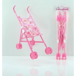 Promo Muñeca Bebe de Goma Suave con Su Coche Baston