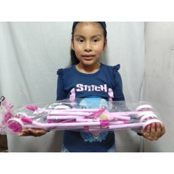 Promo Muñeca Bebe de Goma Suave con Su Coche Baston