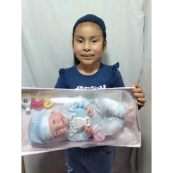 Promo Muñeca Bebe de Goma Suave con Su Coche Baston