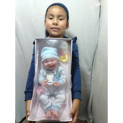 Promo Muñeca Bebe de Goma Suave con Su Coche Baston