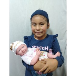 Promo Muñeca Bebe de Goma Suave con Su Coche Baston